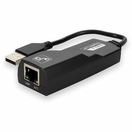 Add-On AddOn USB A 2.0 Male to RJ-45 Female Gray & Black Adapter - 100% compatible and guaranteed to work USB2NIC