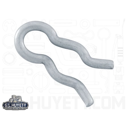 Huyett Hair Pin, Zinc Plated Spring Steel, 0.028 in Wire Dia x 0.484 in Length BPXZ-413