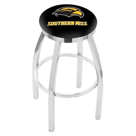 Holland Bar Stool Co 36" Chrome Southern Miss Swivel Bar Stool, Accent Ring L8C2C36SouMis