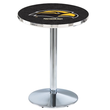 Holland Bar Stool Co 36" Chrome Southern Miss Pub Table, 36" dia. Top L214C3636SouMis