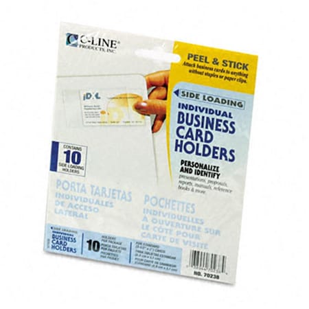 C-Line Products C-Line  Self-Adhesive Side-Load Business Card Holders  3 1/2 x 2  Clear  10 per Pack C-32149