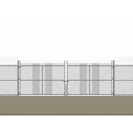 Razor Ribbon Atkore Maximum Security Double Gate Kit w/ Razor Wire, 8 ft H x 24 ft W, Hardware Included 805826