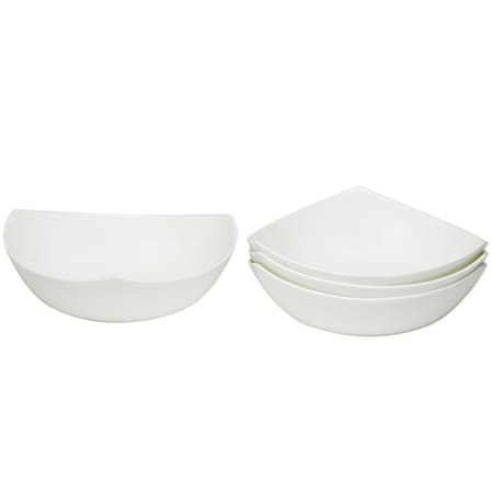 Homeroots White Six Piece Triangle Bone China Service For Six Bowl Set 483494