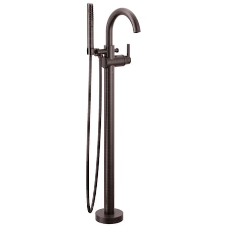 Delta Trinsic Single Handle Floor Mount Tub Filler Trim with Hand Shower T4759-RBFL