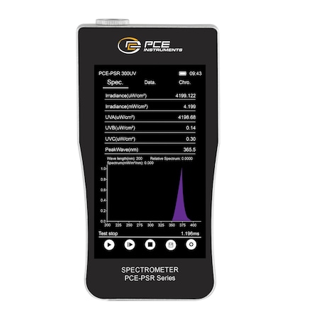 Pce Instruments UV spectrometer, 200-400 nm with 0.1-500000 mcgW/cm sq. irradiance and IP56 enclosure PCE-PSR 300UV
