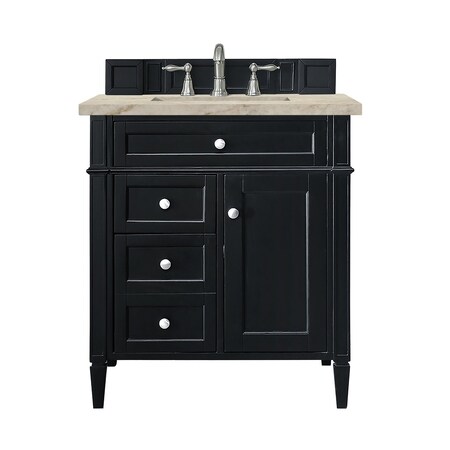 James Martin Vanities Brittany 30" Single Vanity, Black Onyx, w/ 3 CM Tajnar Eclos Top 650-V30-BKO-3TJR