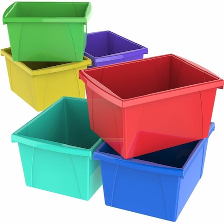 Storex Storage Bin, Plastic, Assorted, 7.9" H, 11.3" W 61514U06C