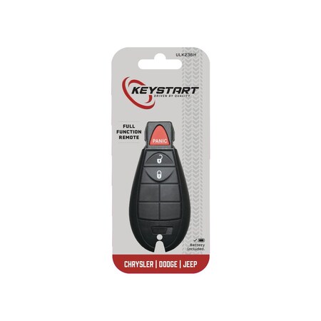 Keystart Replacement Key Self Programmable Remote Automotive ULK236 Single For Dodge Black 9977353