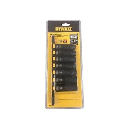Dewalt Impact Sockets, Metric, Deep, 7 pcs DWMT74449OSP