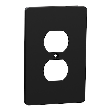 Square D Cover Frame, X Series, for Duplex Socket, Number of Gangs: 1 Plastic, Matte Finish, Black SQWS422011BK