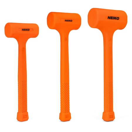 Neiko Dead Blow Hammer Set, 3pc Neon Orange 02888A