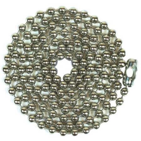 Jandorf Specialty Hardw 94995 No. 10 Bead Chain With Connector Nickel Plated 3 ft. 3403524
