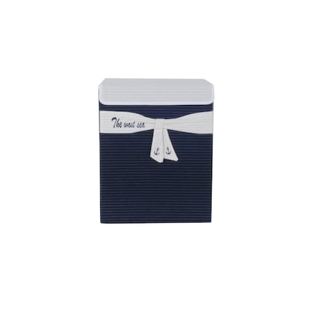 Homeroots 12" Blue Fabric Basket 364161