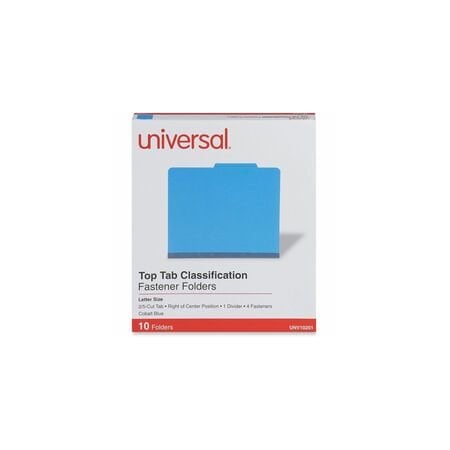 Universal Classification Folder, Letter, Blue, 10PK UNV10201