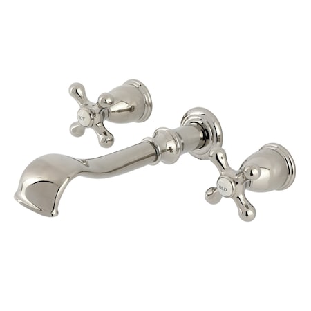 Kingston Brass Two-Handle Wall Mount Tub Faucet, Polished Nickel KS5026AX