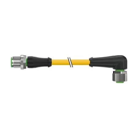 Murrelektronik Cordset, Straight, M12, Yellow, 22 AWG, 4A 7000-40121-0140500