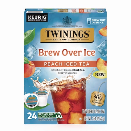 Twinings Brew Over Ice K-Cups, Peach, 24PK TNA23196