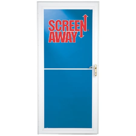 Larson Screenaway Lifestyle 32'' Wx81'' Hx1-3/8'' Thick Wht Full View Aluminum Storm Door 35660031
