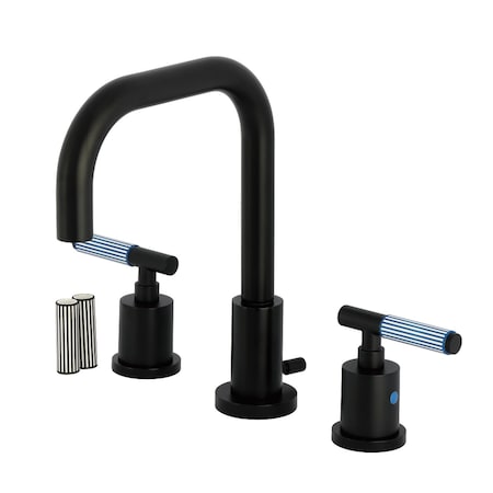 Kingston Brass Widespread Bathroom Faucet with Brass Pop-Up, Matte Black FSC8930KPS