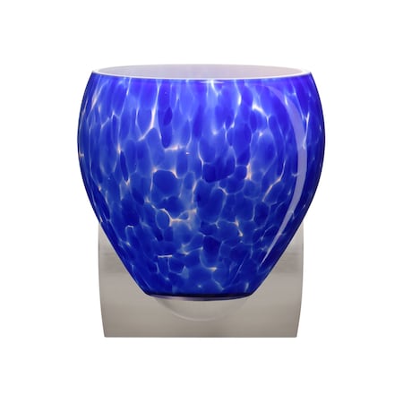 Besa Lighting Besa, Bolla Mini Sconce, Blue Cloud, Satin Nickel Finish, 1x60W E26 base 1WZ-412286-SN