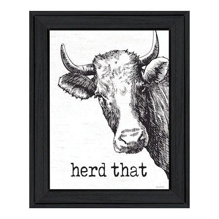 Homeroots Herd That Black Framed Print Bathroom Wall Art 530076