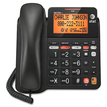 Att AT&T CL4940 Corded Phone System with Answering Machine, Big Buttons and Large Tilt Display, White CL4940
