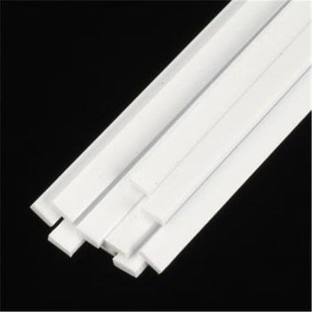 Plastruct 0.30 x 0.18 x 10 in. Styrene Plastic Strips, White, 10PK PLS90738