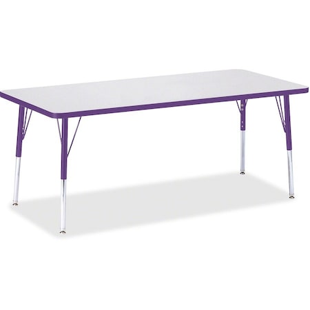 Jonti-Craft Berries Rectangle Activity Table, 30 in. x 72 in., E-height, Freckled Gray/Purple/Gray 6413JCE004