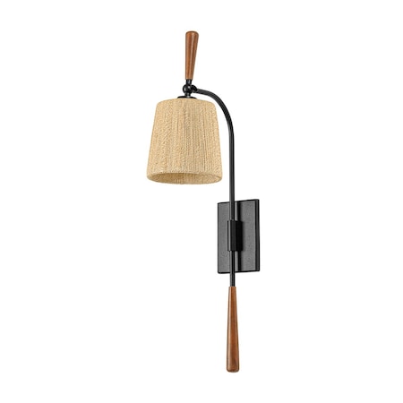 Troy Lighting Harlyn 1 Light Wall Sconce 6.5 In. Textured Black B1629-TBK