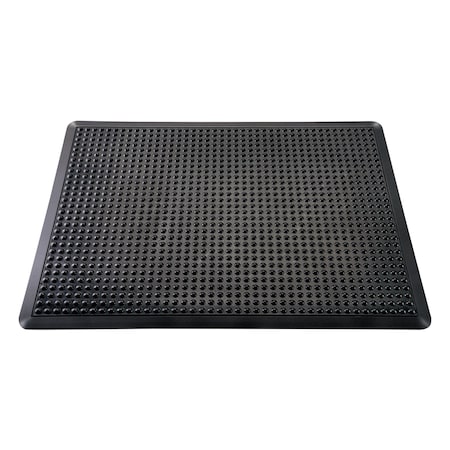 Floortex Antifatigue Mat, 35 in L x 24 in W, 0.63 in Thickness, 100% Recycled Rubber, Black NRAFFLRU0100
