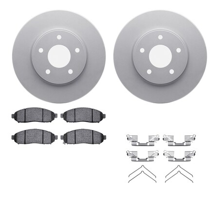 Dynamic Friction Co DFC GEOSPEC Coated Rotors with 5000 Brake Pads - Ceramic and Hardware 4512-67148