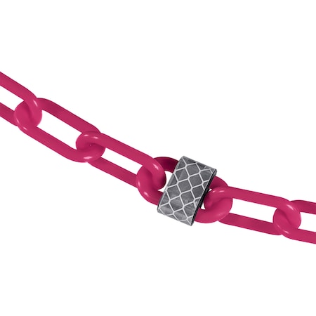Mr. Chain 2" x 25' Safety Pink Reflective Plastic Safety Chain 52025-25
