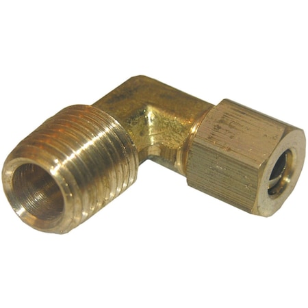 Westlake Pipe & Fittings 1/4'' Cx1/4'' MPT 90 Deg. Compression Brass Elbow, 1/4 Bend 17-6911