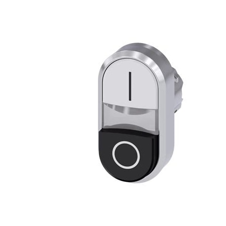 Siemens Illuminated twin pushbutton, 22 mm, round, metal, shiny, white: 3SU1051-3BB61-0AK0-ZY19