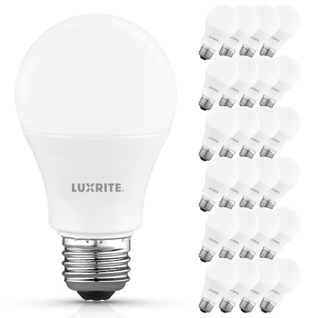 Luxrite A19 LED Light Bulb 75 Watt Equivalent, 5000K Bright White, 1100LM, Non-Dimmable, Standard, 24PK LR21539