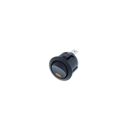 Switch Components Round Rocker, 4P SPST OFF-ON, Amber LED RA3-1A-DC-2-AL