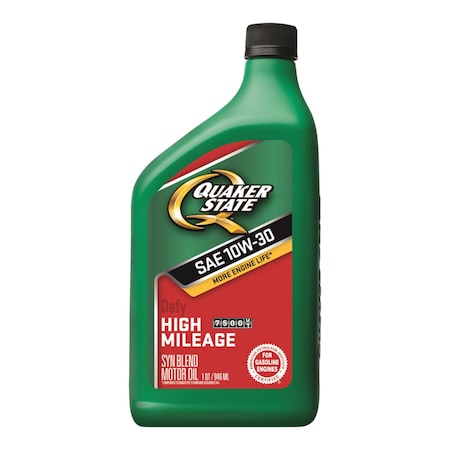 Quaker State Engine Oil, 10W-30, Synthetic Blend, 1 Qt., Defy 550043280