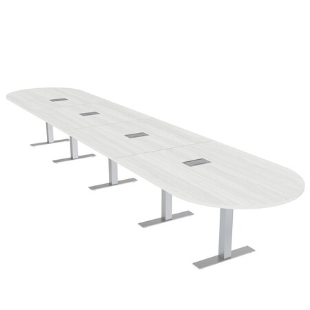 Skutchi Designs 18ft Racetrack Conference Table With Power | Harmony Series | 18 Person Meeting Room Table HAR-RAC-48X216-T-WA7976-ESIL
