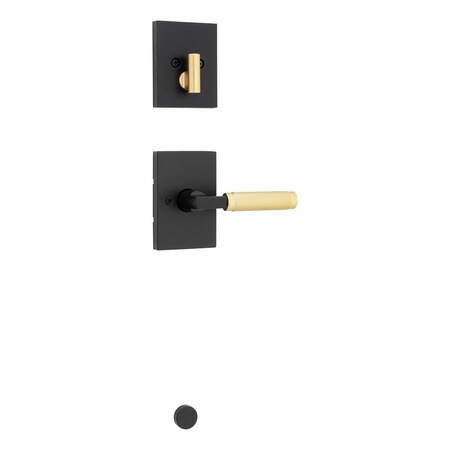 Kwikset Single Cylinder Interior Prava Lever Trim with Satin Brass Grip with Rectangular Rose Matte 971PVLRCT-5144