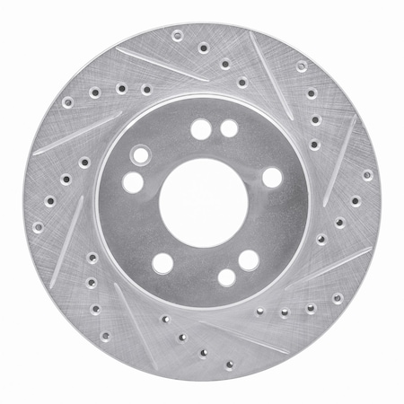 Dynamic Friction Co DFC Brake Rotor - Drilled and Slotted - Silver 631-63016R