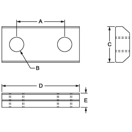 80/20 T-SlotFramingConnector, Steel, 6.2x15.9mm 40-3088