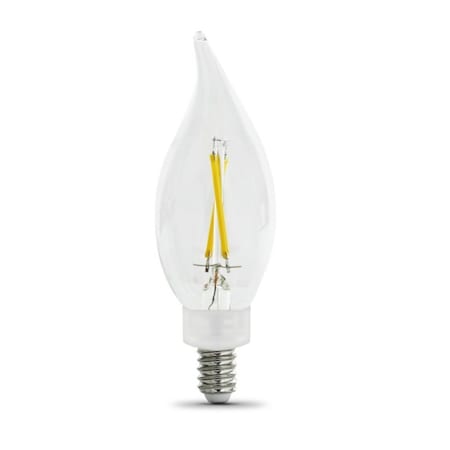 Feit Electric LED Bulb Lamp, Flame Tip, Flame Tip Lamp, 25 W Equivalent, E12 Candelabra Lamp Base BPCFC25/927/LED/2