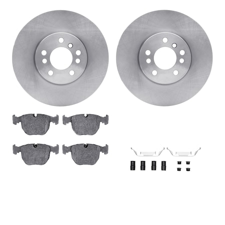 Dynamic Friction Co DFC Rotors with EURO 5000 Ceramic Brake Pads includes Hardware 6612-31434