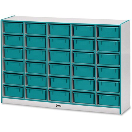 Jonti-Craft Rainbow Accents 30 Tub Mobile Storage, with Tubs, Teal 4031JCWW005
