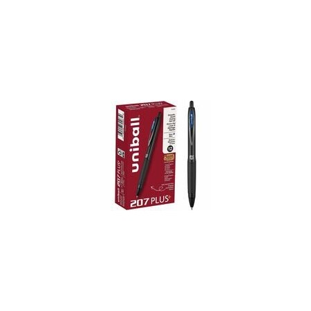 Uniball uniballTM 207 Plus+ Gel Pen, 0.7 mm Medium Conical Pen Point, Refillable, Retractable, Blue, 12PK 70463