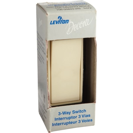 Leviton Decora Rocker Ivory 15A Grounded 3-Way Switch S11-05603-2IS