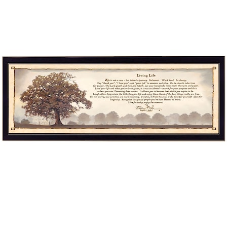 Homeroots Living Life 9 Black Framed Print Wall Art 404821