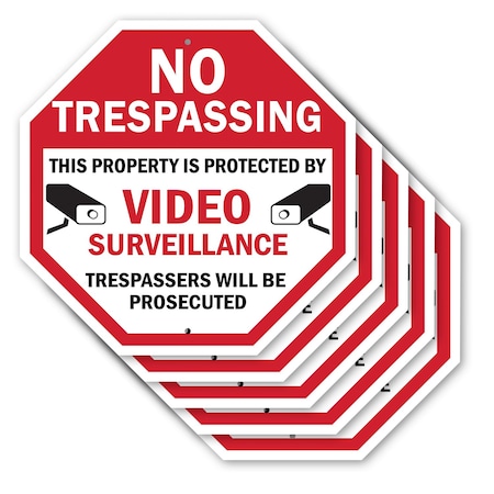 Signmission No Trespassing This Property Is Pro, 10 inch X 10 inch, Aluminum Metal Signs, 5PK OC-A-5Pack-10-93