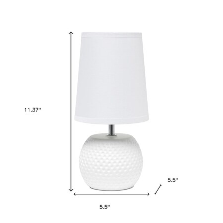 Homeroots 11" White Ceramic Round Table Lamp With White Drum Shade 643462