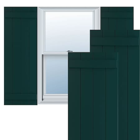 Ekena Millwork True Fit PVC Four Board Joined Board-n-Batten Shutters, Thermal Green, 21 1/2W x 71H, PR TFP101BBF21X071FG